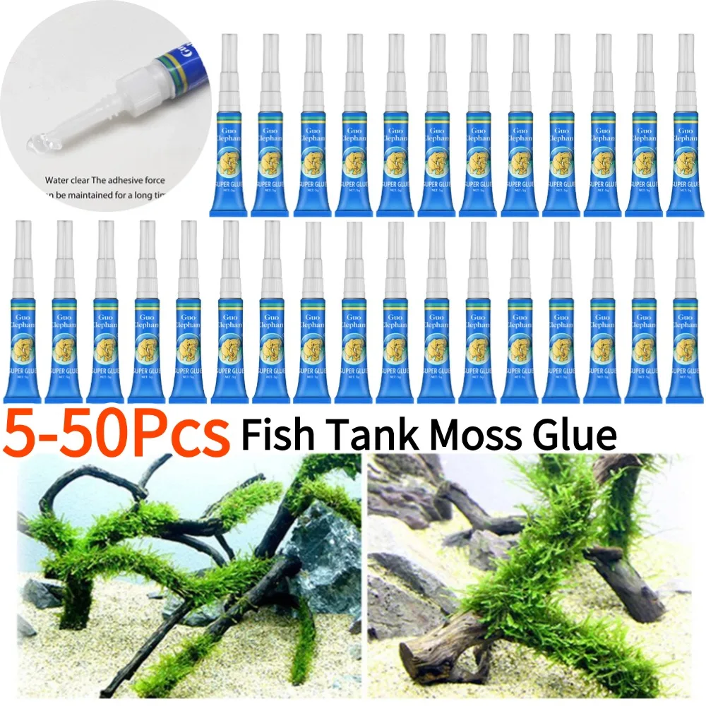 5-50Pcs 5g Fish Tank Aquarium Landscaping Moss Glue Frags Aquatic Water Grass Plant Stick Glue Rock Fixing Mucilage Glue Decor