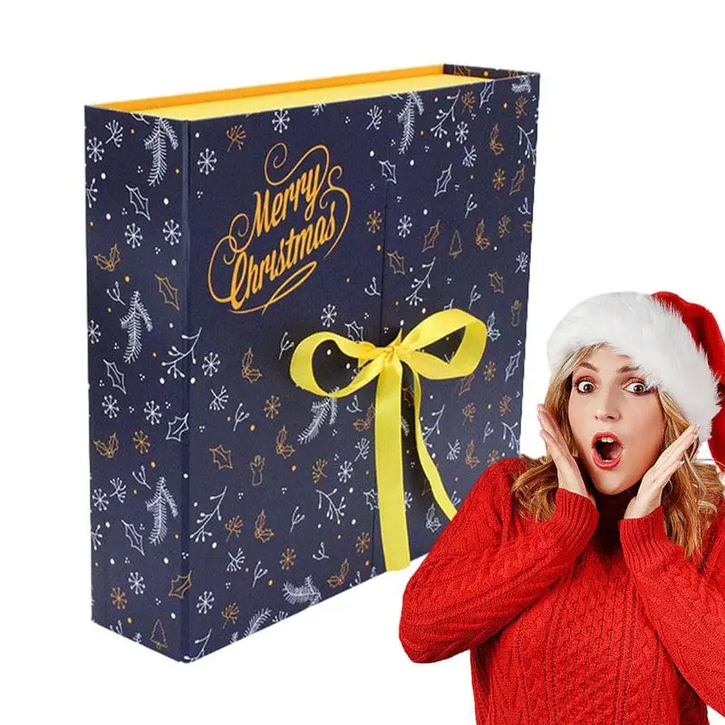 

24 Days Christmas Advent Calendar Gift Box Countdown Calendar Package Wrap Empty Advent Calendar Fill Holiday Decorative Toy