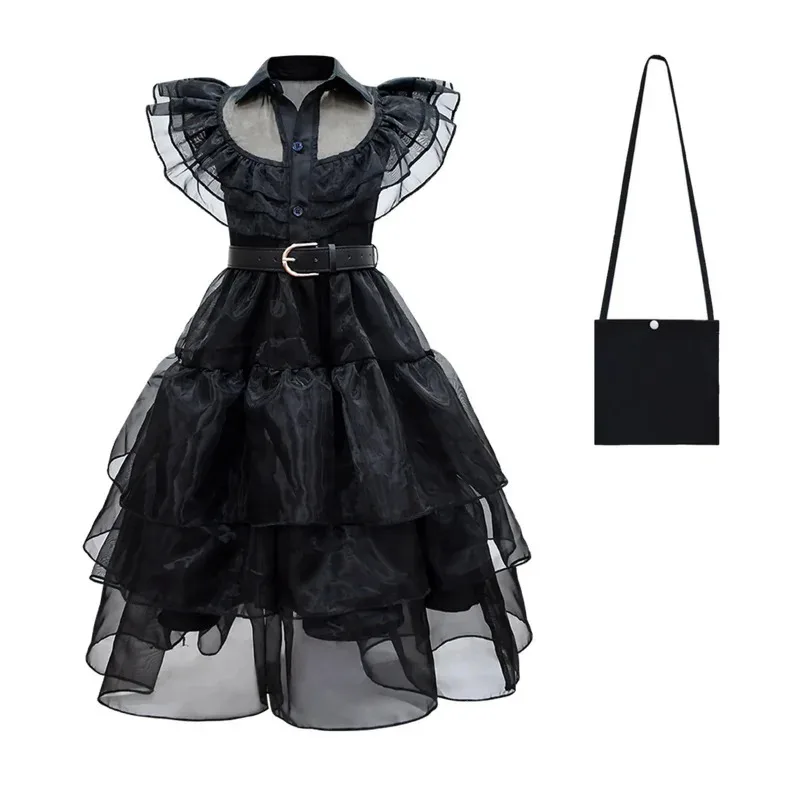 Gothic Cosplay For Girl Costume Vestidos For Kids Girls Mesh Party Dresses Carnival Costumes 5-14 Years Old