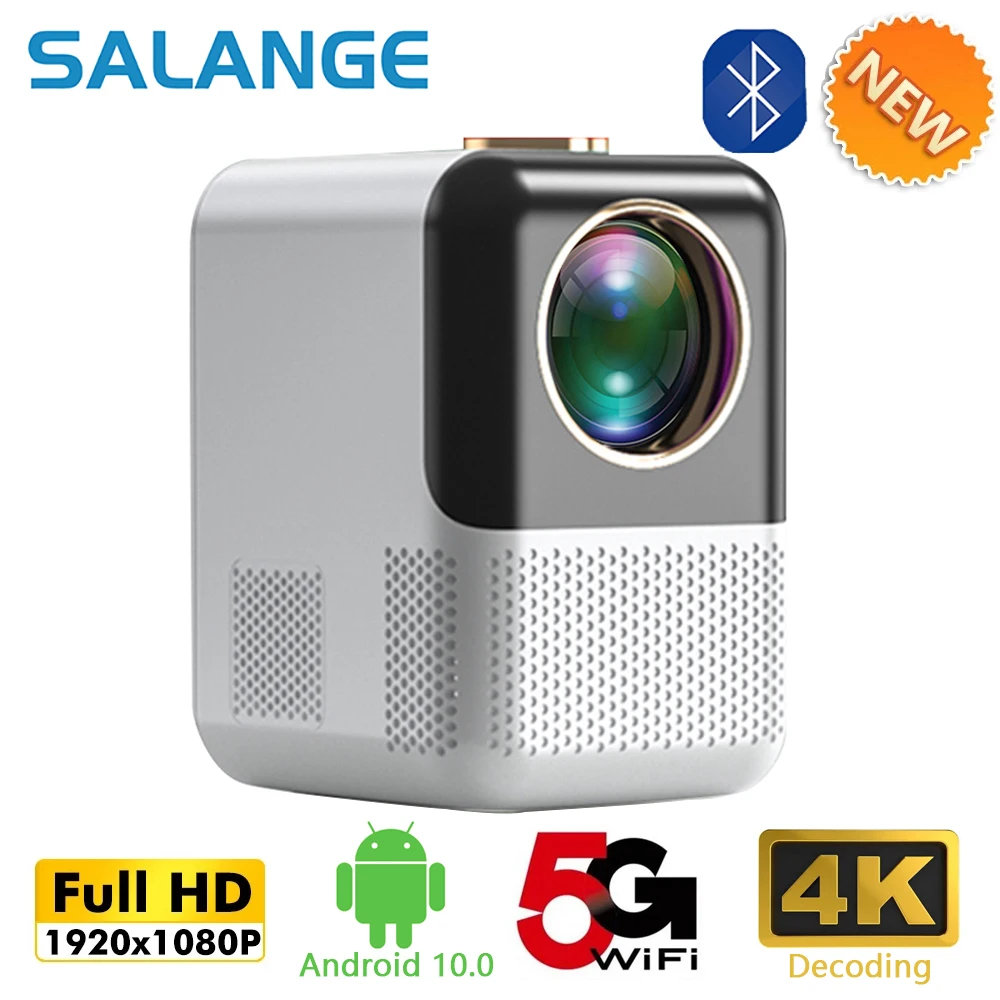 

Salange P700 Mini Projector Android 10 Supported 4K Full HD 1080P LED Video Beamer WIFI Home Theater Compatible with USB AV