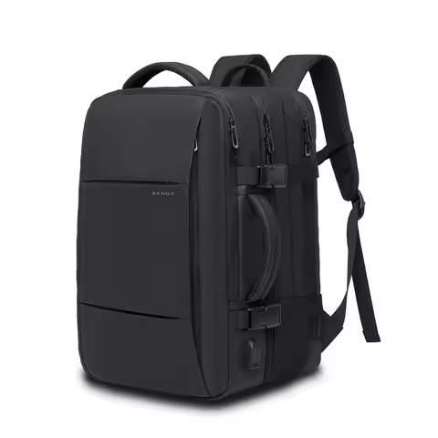 Bange mochila de viagem masculina, mochila escolar expansível com usb, grande capacidade 17.3, laptop, à prova d'água, moda