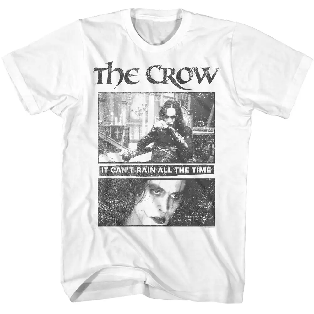 Camiseta The Crow Eric Draven It Can't Rain All The Time, camiseta retro de los años 90 con estampado gráfico de película gótica, camiseta de manga corta de algodón para fanáticos