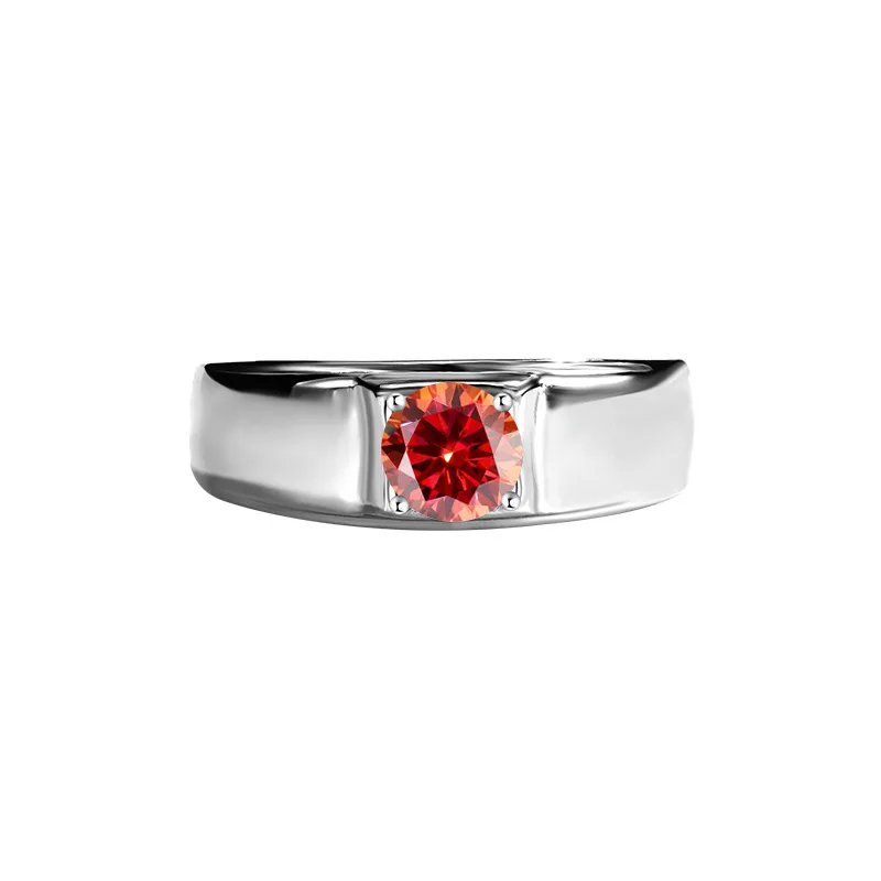 خواتم مويسانيتي فضية عالية الجودة للرجال، طراز كلاسيكي وبسيط للرجال، خواتم ألماس ناعمة