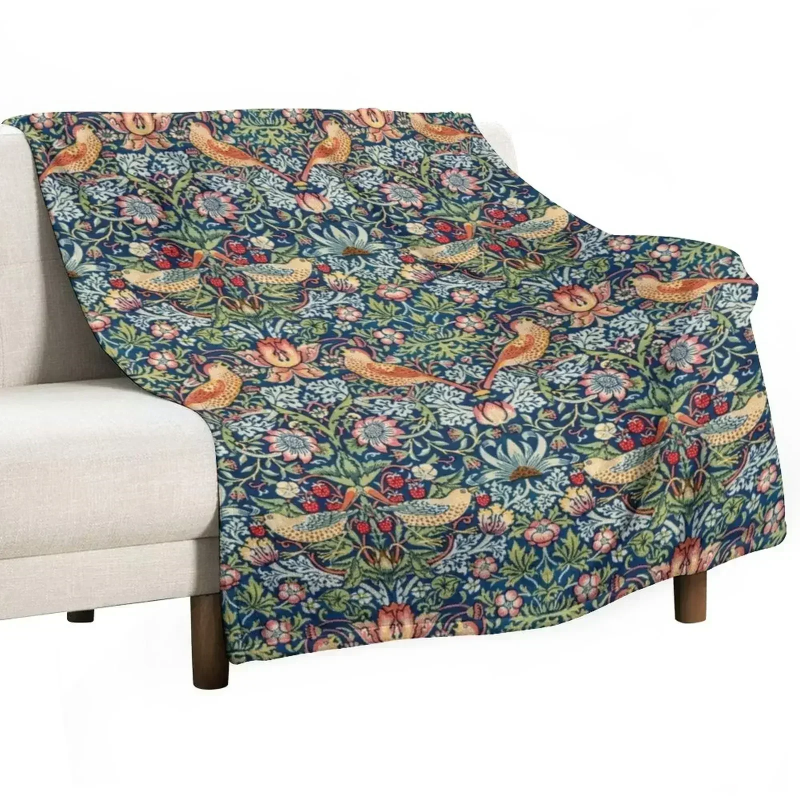 

The Strawberry Thieves William Morris Pattern Throw Blanket Retros Tourist Decorative Throw Quilt Blankets