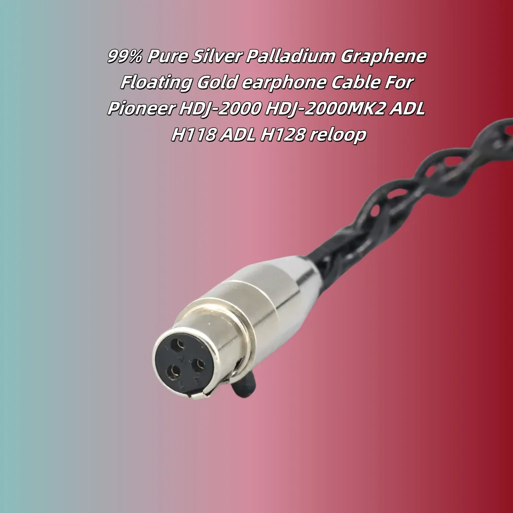 99 % reines Silber, Palladium-Graphen, schwimmendes Gold-Kopfhörerkabel für Pioneer HDJ-2000 HDJ-2000MK2 ADL H118 ADL H128 Reloop 8346