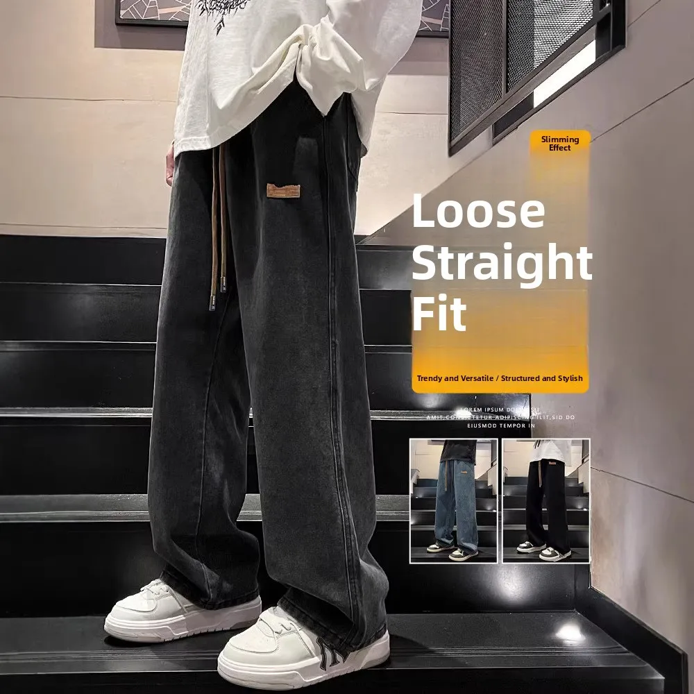 

Мужские джинсы Bla Slim Fit прямого кроя, весенний трендовый дизайн, свободные, для подростков, новые, повседневные, удобные, рабочие брюки