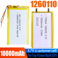 3.7V 10000mAh 1260110 Li-polymer Battery Lithium Polymer Rechargeable Batteries for Toy Power Bank GPS Laptop Camping Lights Diy
