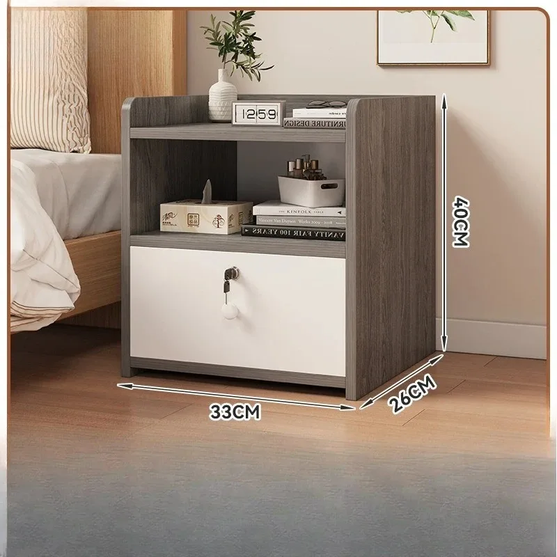 Modern Minimalist Bedside Table Nightstand Small Bedroom Storage Drawer Compact Bedside Cabinet Room Household Home Furniture