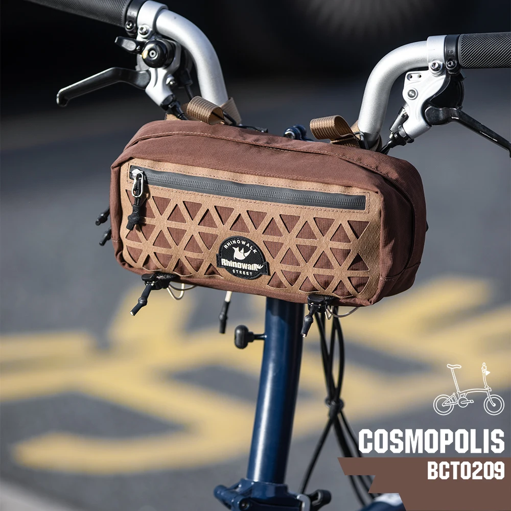 حقيبة مقود الدراجة Rhinowalk حقيبة أمامية لركوب الدراجات مع مقصورات صغيرة داخلية لتثبيت جميع أنماط الدراجة الجبلية #3