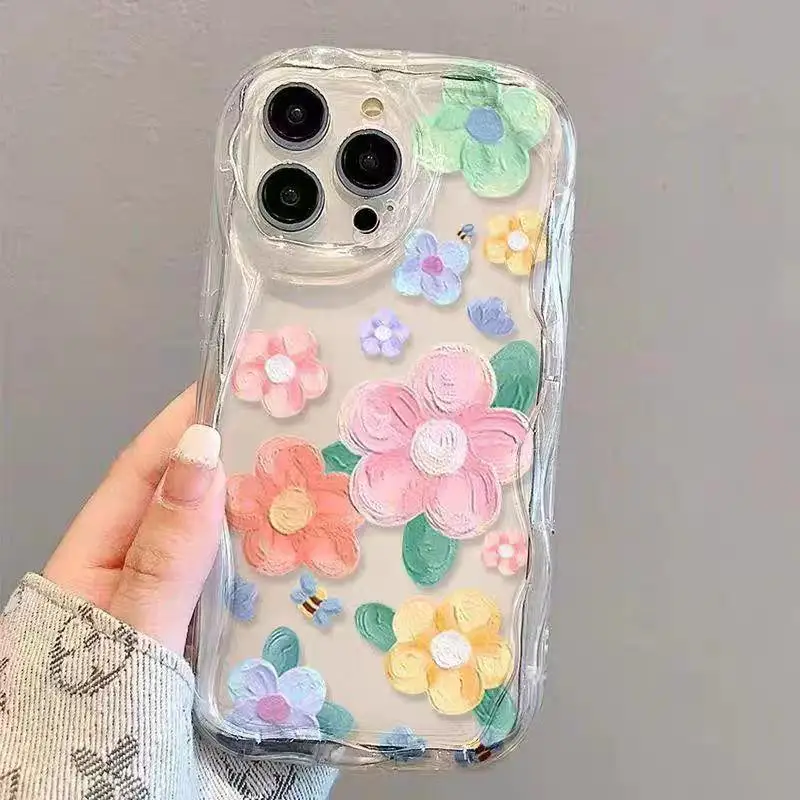 حافظة زهور شفافة لسامسونج غالاكسي ، غطاء زهرة التوليب ، A55 5G ، A32 ، A53 ، A54 ، A12 ، A14 ، A73 ، A34 ، A13 ، A33 ، A52 5G ، A23 ، a22 ، A24 ، 4G