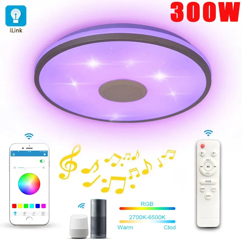 

Tuya Smart Ceiling Lamp LED 60W Modern RGB APP Bluetooth Music Light Alexa Google For Living Room Bedroom Decoration 110-265V