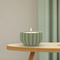 Silicone mold for Cement Stripe Petal-shaped Candle Jar Gypsum Resin Scented Candle Cup Romantic Atmosphere Jesmonite DIY Mold