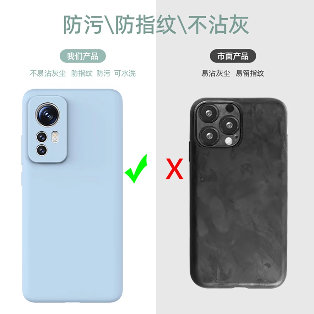 Luxury Liquid Silicone Case for Xiaomi 12 12S 12X Pro Phone Case Official Soft Back Cover Camera Protect Capas Skin Funda