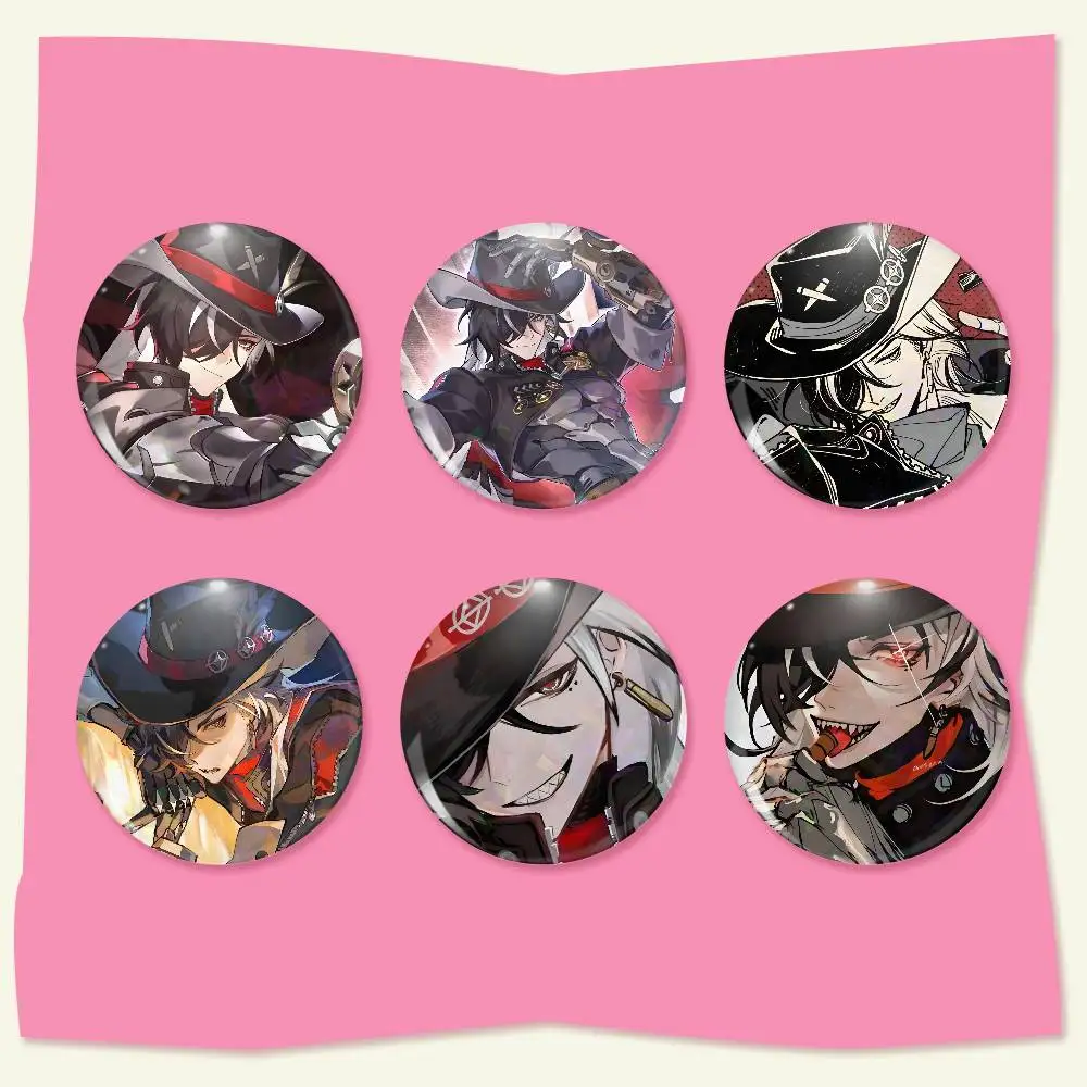 Honkai Star Rail Boothill Badge on Backpack Accessories Manga Icons Pins Round Cartoon Brooches for Clothes Bag Decor Gifts