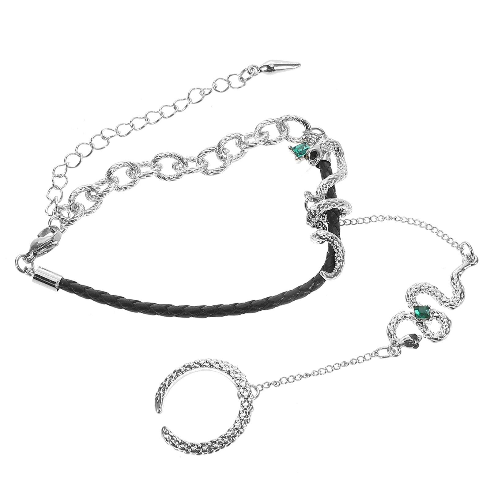 

Bracelets Snake Chain for Women Finger Cuffs Jewelry with Attached Silver Golden and