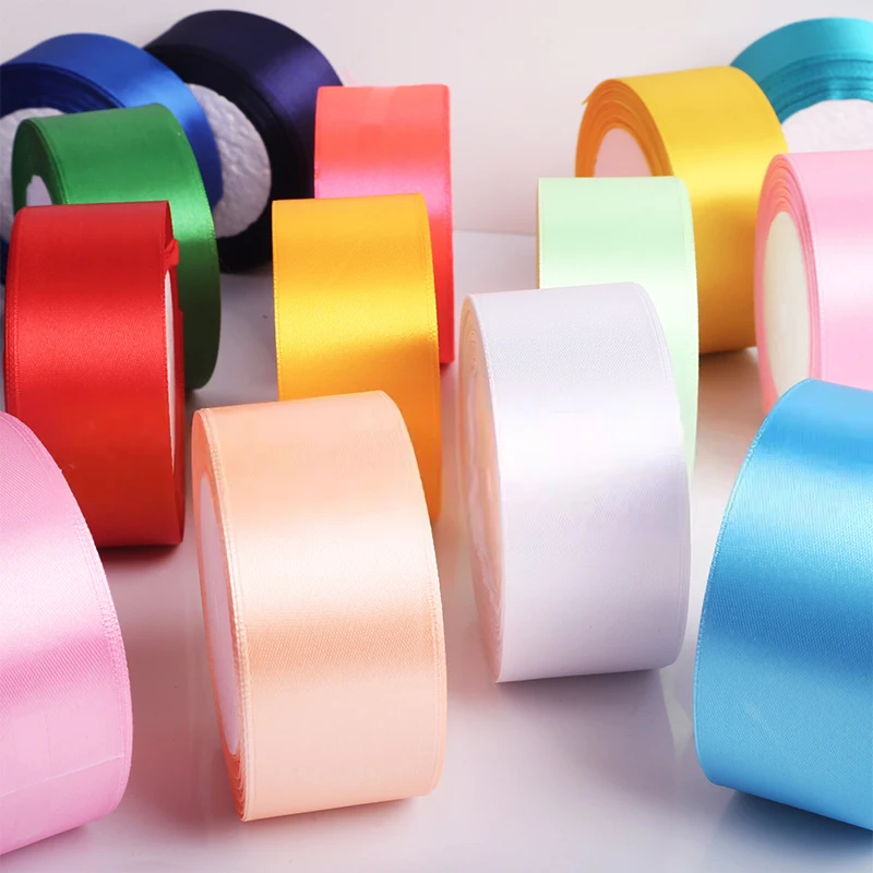 4 cm 25 Yards Satinbandrolle, handgefertigtes Geschenkband, Blumenherstellung, Blumenstraußverpackung, Schleife, Bastel-Partydekoration, DIY – Detail 7