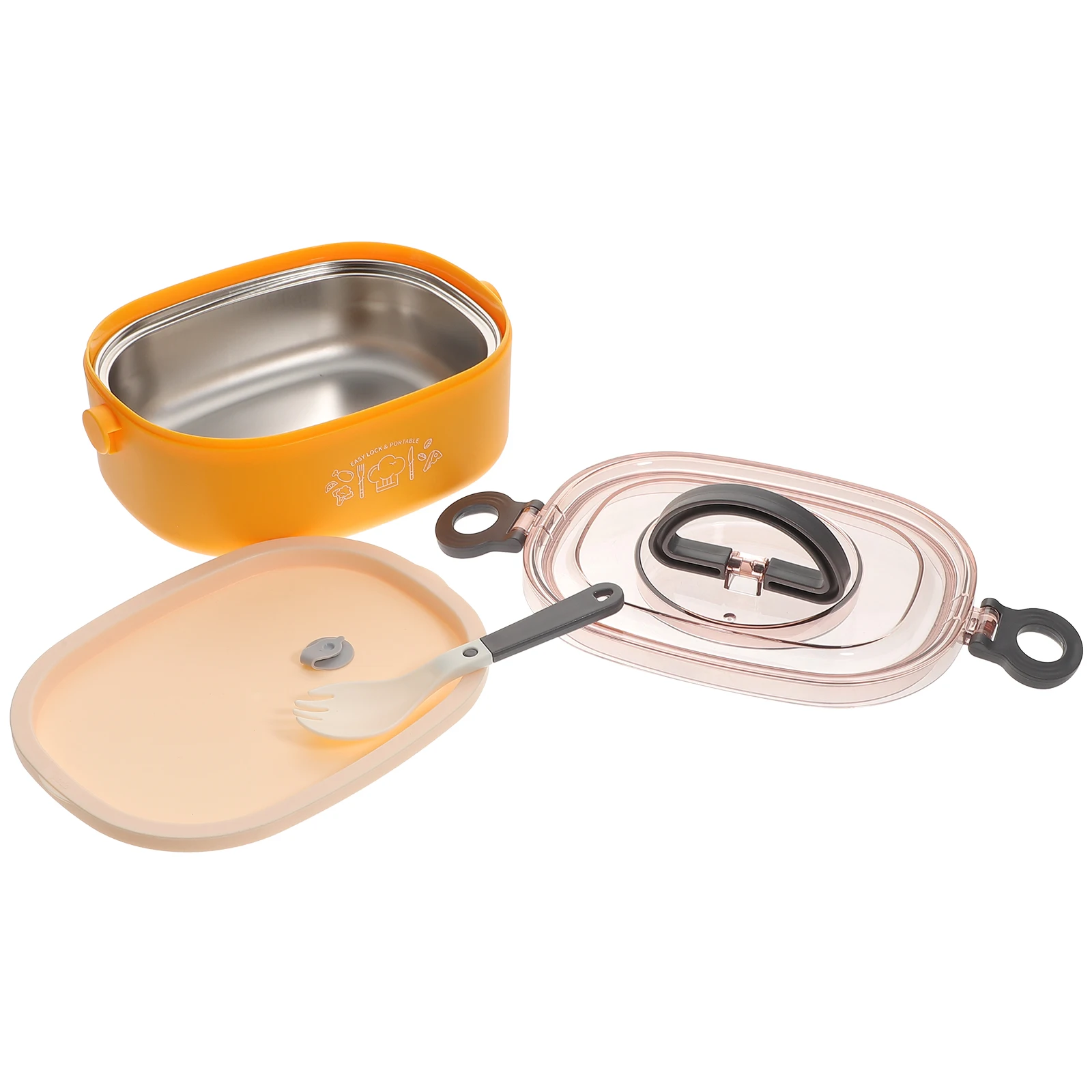 

Stainless Steel Reusable Microwaveable Food Containers Portable Meal Box for Camping Lunch Snacks Household Compact