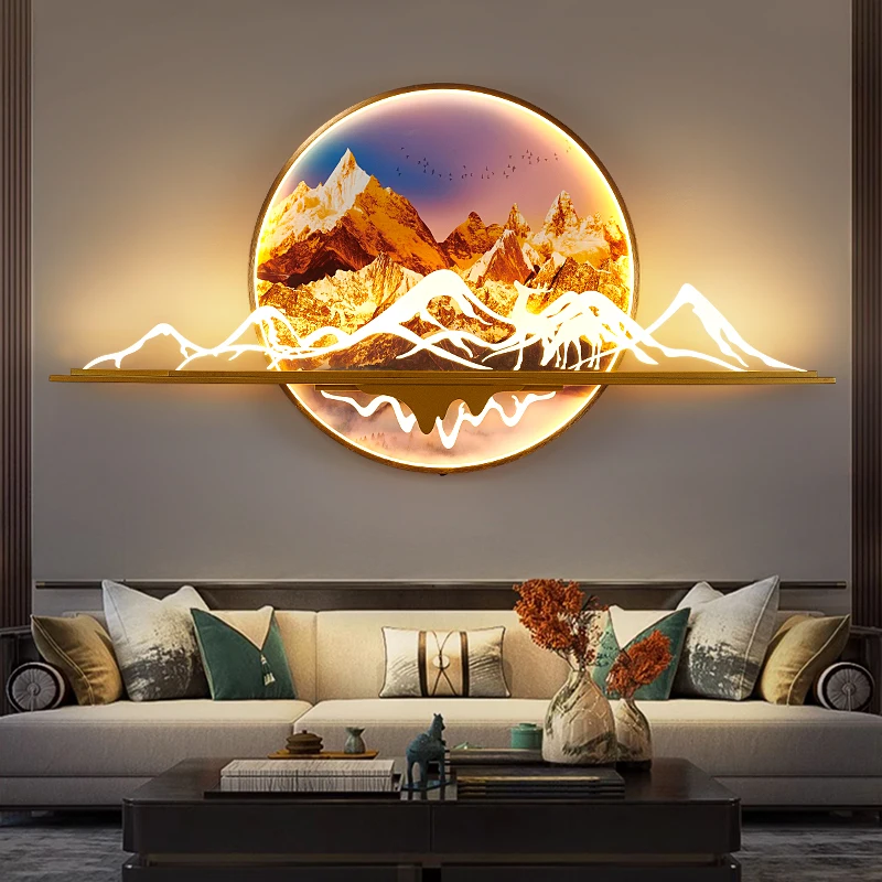 OUFULA Modern Picture Wall Light LED Chinese Creative Landscape Mural Lamp For Home Living Room Study Bedroom Decor Painting