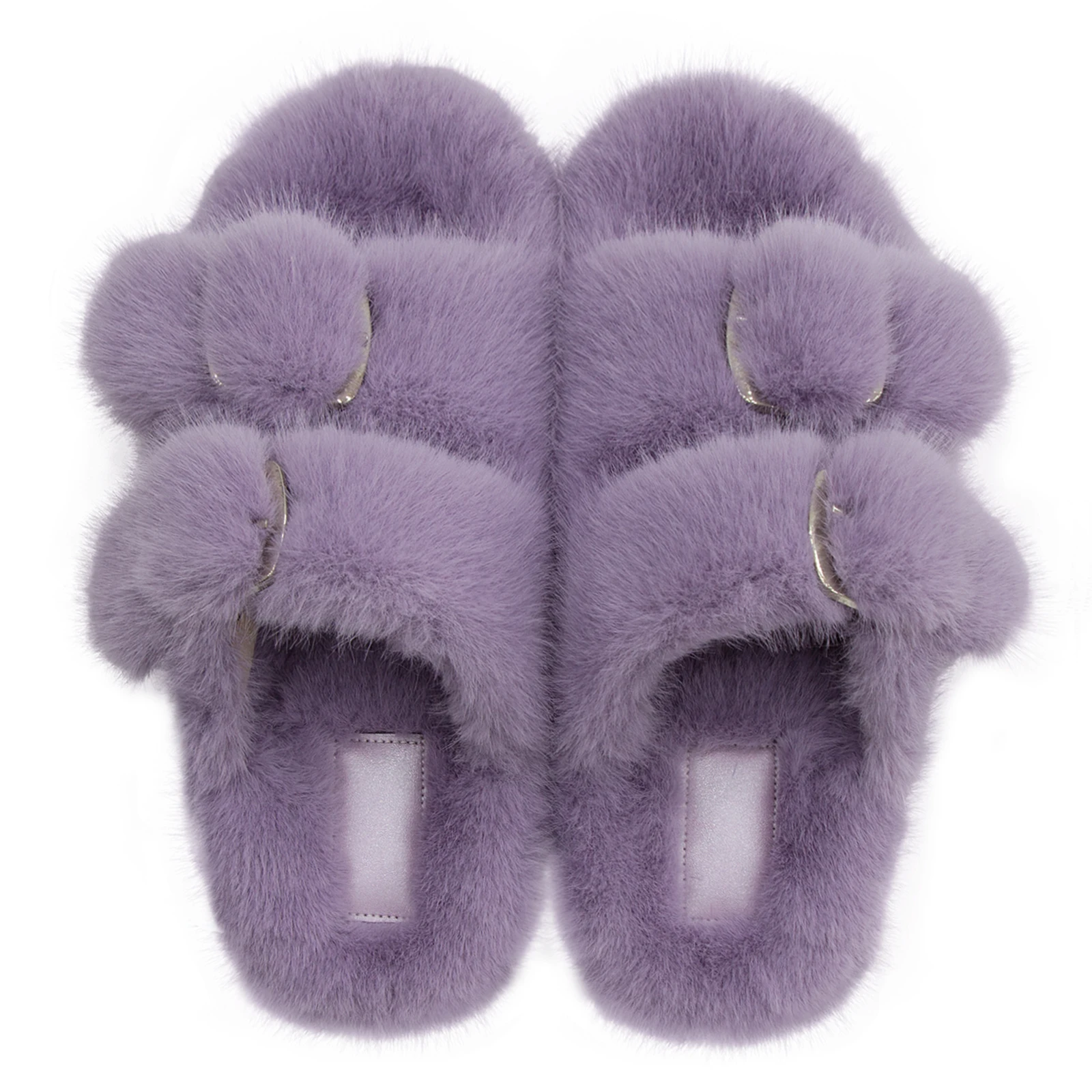شتاء دافئ شقة نِعال من الفراء النساء فو المنك نِعال من الفراء رقيق فروي المنزل الشرائح الراحة عدم الانزلاق أحذية مفتوحة للمرأة #3