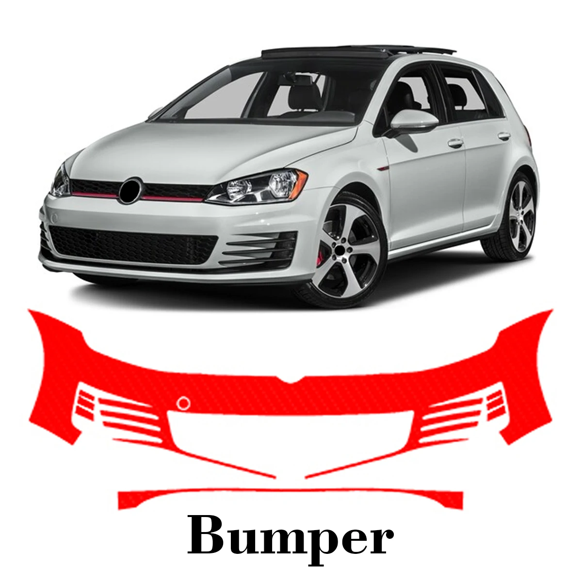 

Car Precut Paint Protection Film Front Bumper Anti-scratch Exterior TPU PPF For Volkswagen GTI 2015-2017