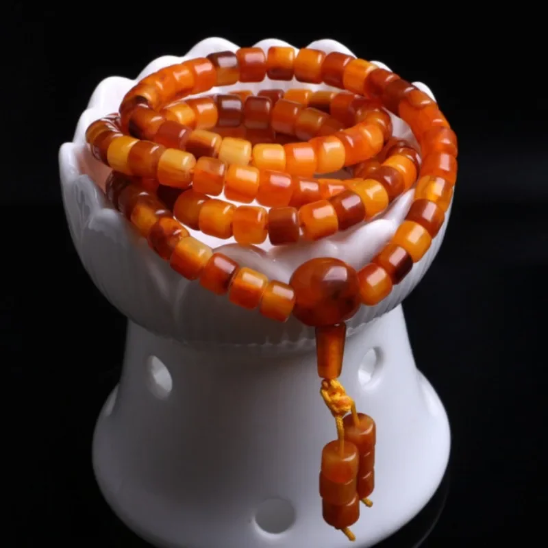 

Amber Beeswax 108 Buddha Bead Bracelet Men's and Women's Ethnic Style Versatile Bracelet Jewelry