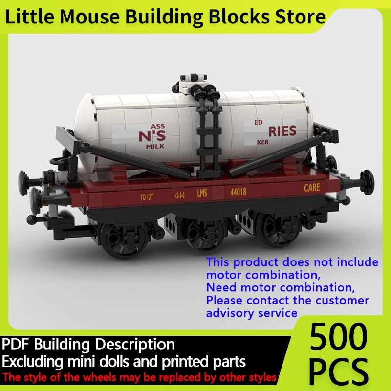 

City Car Model MOC Building Bricks Railway 6 Wheel Milk Tanker Modular Technology Gifts Holiday Assemble Children Toys Suit
