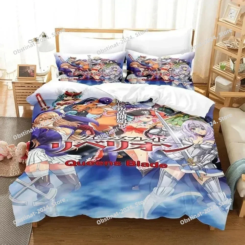 Queen Blade 3D Printing Comforter Bedding Set,Duvet Cover Bed Set Quilt Cover Pillowcase,King Queen Size Bedding Set Kid Anime