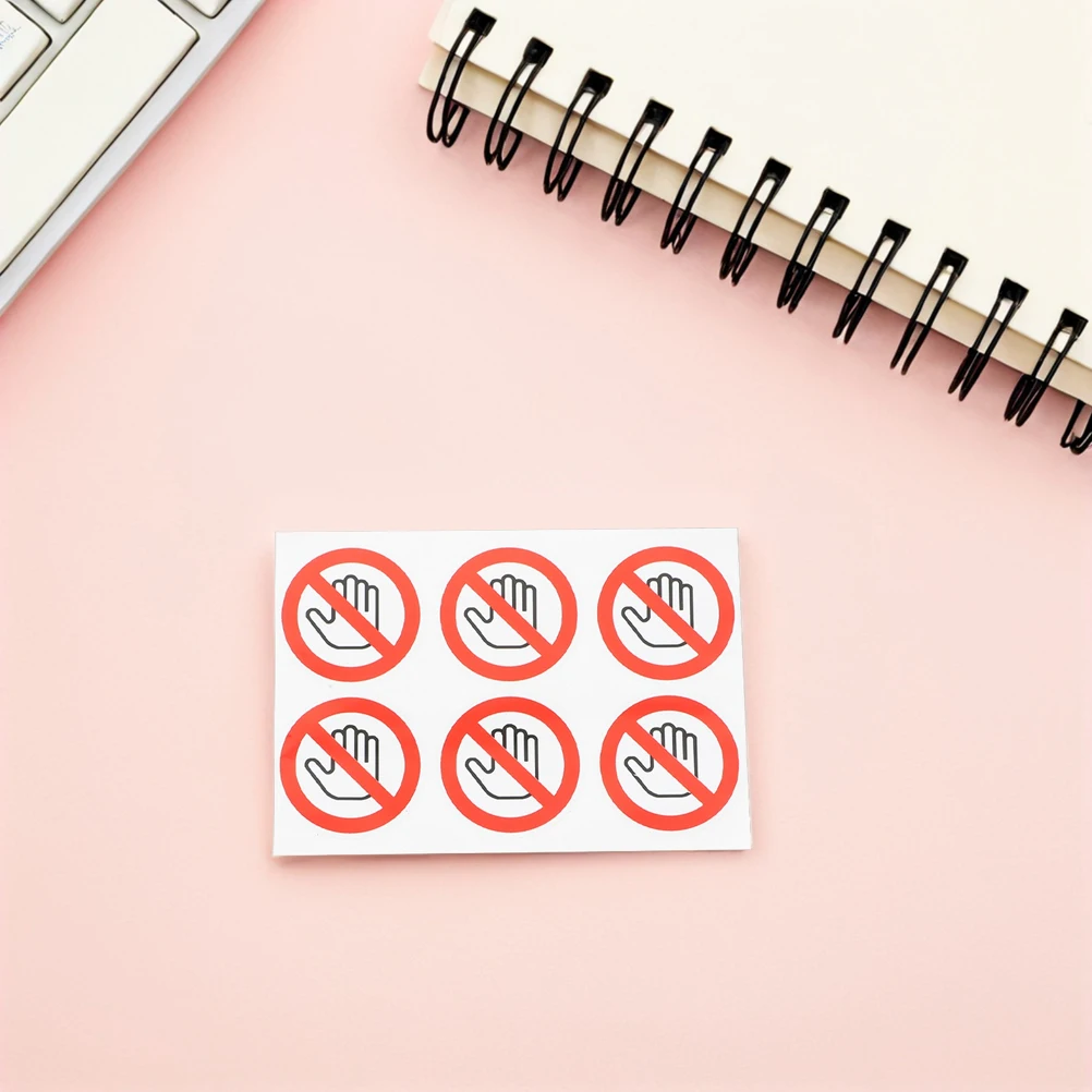 

4 Sheets No Touching Signs Machine Warning Decals Do Not Sticker The Adhesive Vinyl Stickers