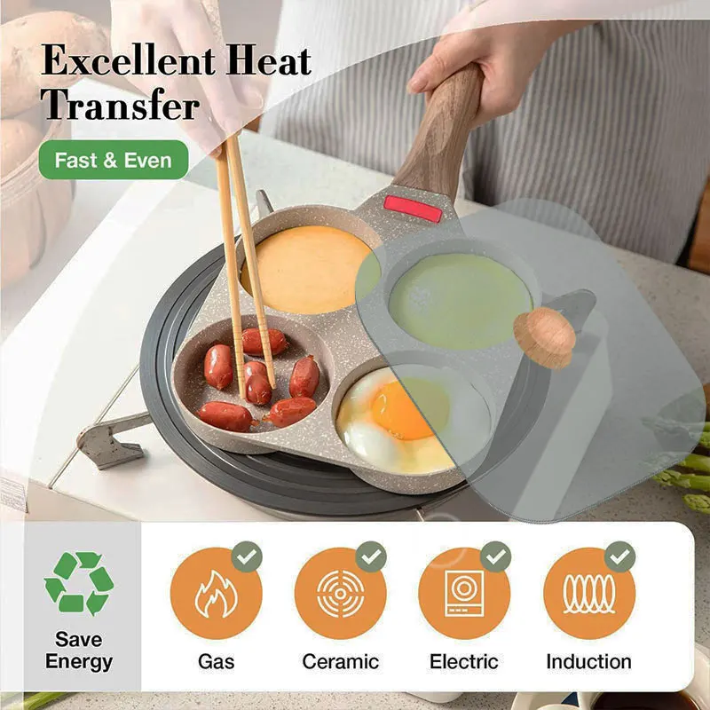 Japanese Omelette Pan Nonstick Tamagoyaki Egg Frying Pan Versatile Breakfast Cooker Pan Skillet for Eggs Pancakes Plett Crepes