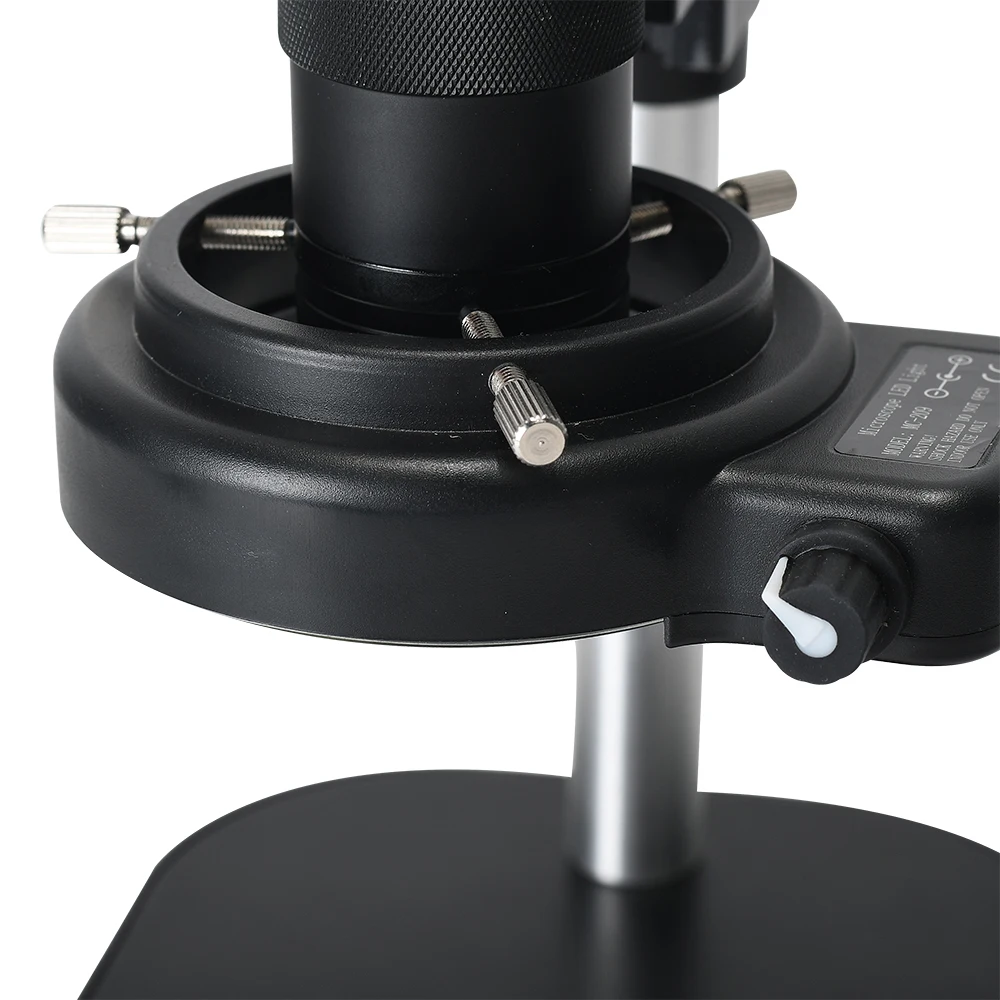 Lampe illuminateur annulaire réglable 6500k 144, pour Microscope stéréo industriel, loupe d'appareil photo numérique avec adaptateur secteur