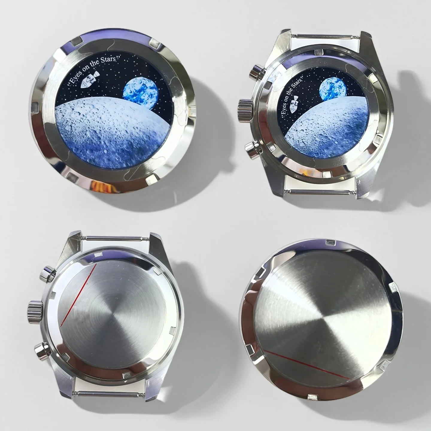 Нижняя крышка с лунным узором 37 мм, подходит для корпуса VK63, детали задней крышки из нержавеющей стали, детали часов, съемная нижняя крышка