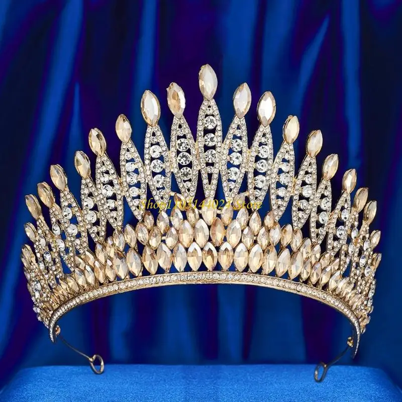 N5KE Rhinestones Wedding Crowns Bride Crownpiece Styling Accessory For Evening Parties