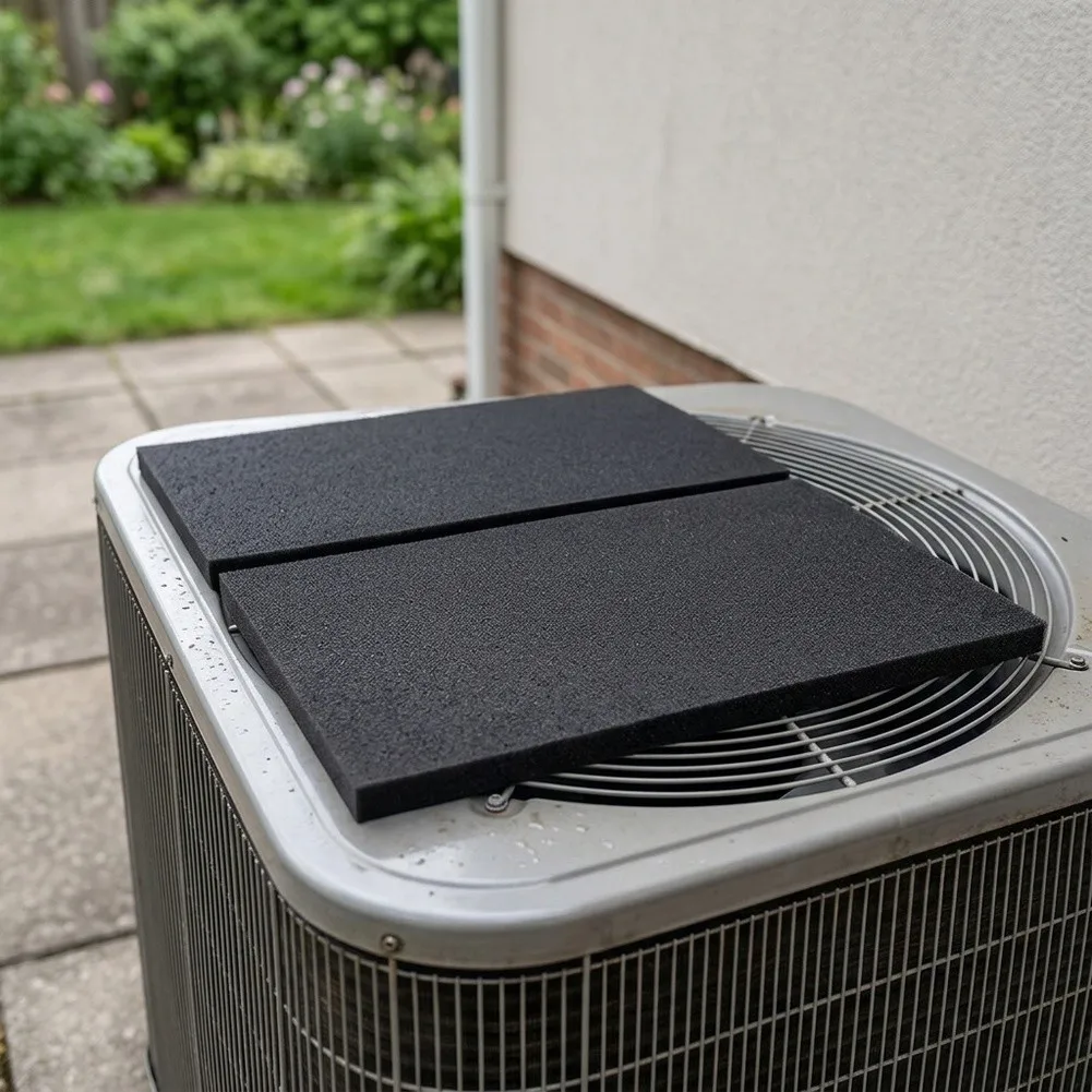 Strong Magnetic Backing Pad Sound Absorbing Air Conditioner Mat As Shown Magnetic Noise Reducer Easy Installation Foam Material