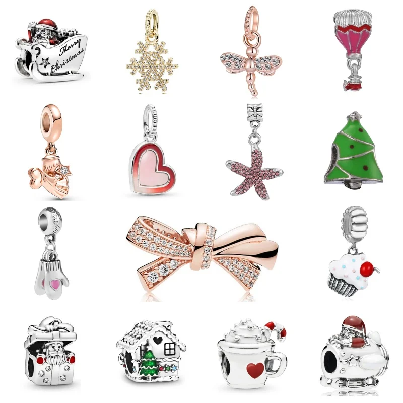 Luxury Christmas Gifts Women Bracelet Necklaces Pendant Key Ring Accessories Charm Bead For Jewelry Making Fit Origina Pandora