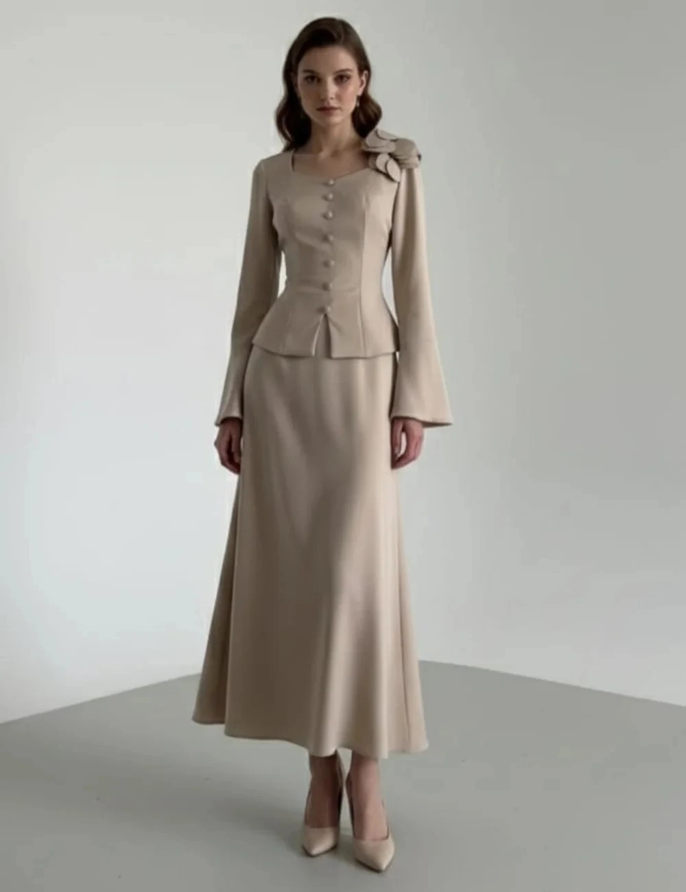 

Formal Beaded Long Sleeves Bespoke Occasion Gown Evening Dresses Prom Pastrol Unisex Jersey Retro Dubai Saudi Arabic Customized