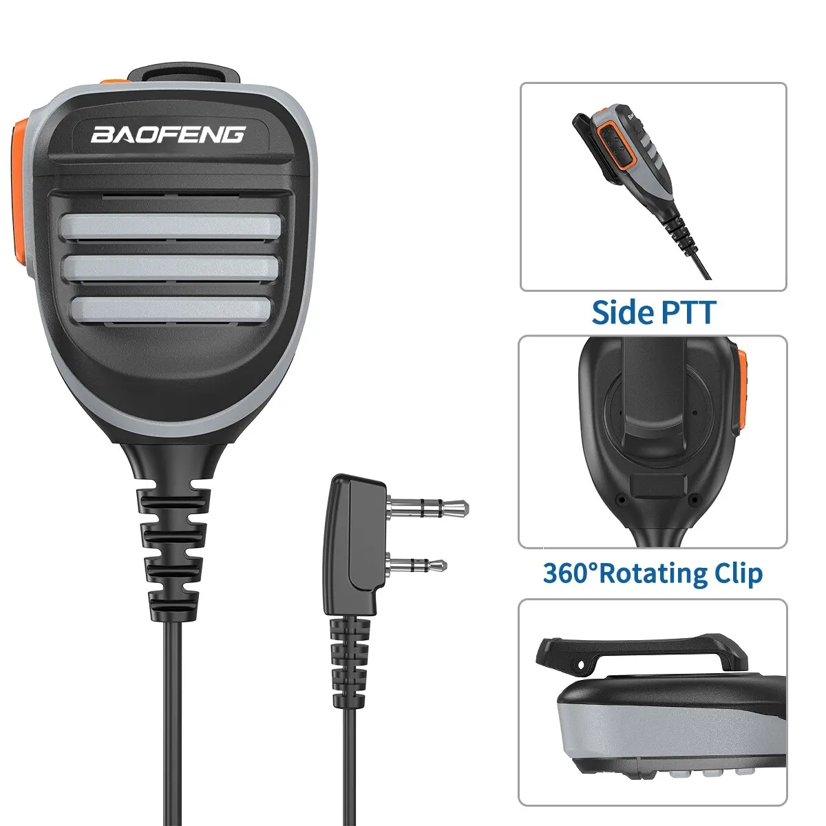 Micrófono externo Baofeng UV-K5 para walkie talkie portátil - imagen 3