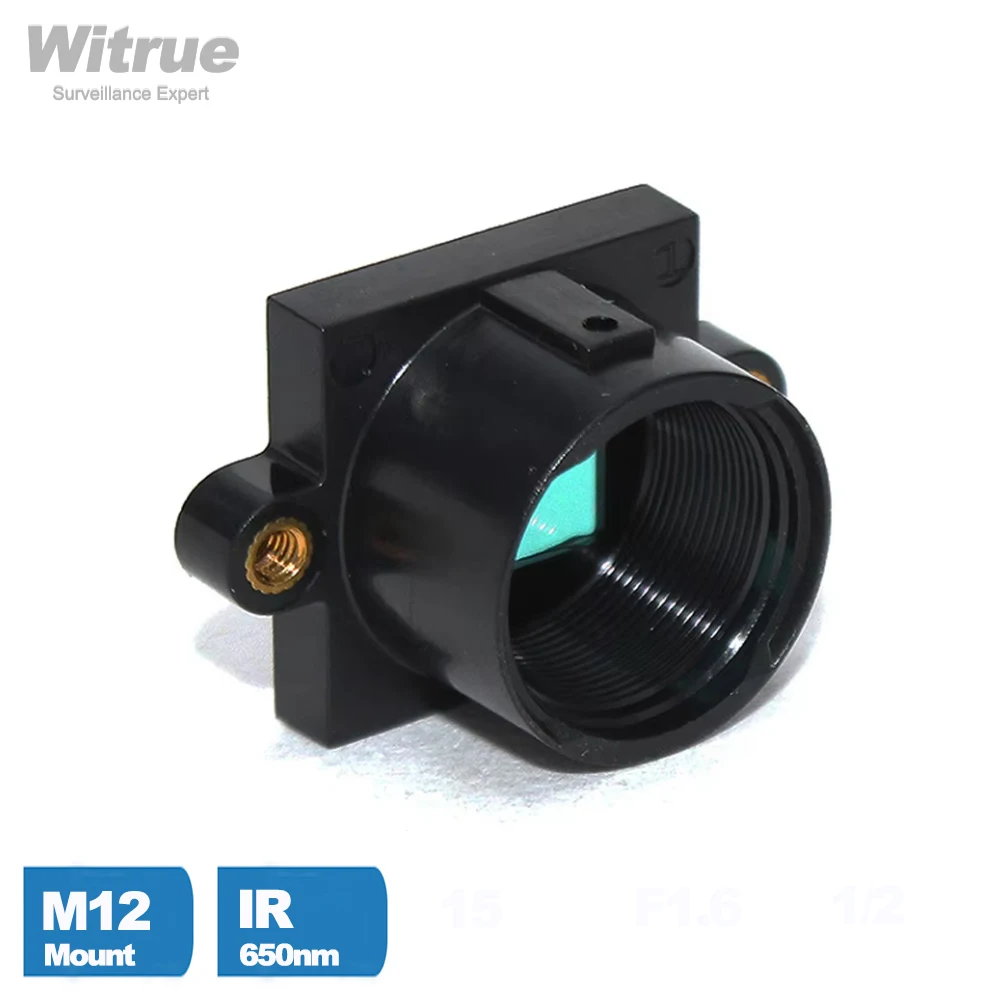 M12 Lens Mount Holder PC+30%GF with 650nm IR Filter Support 20mm Hole Distance for PCB Board Module or CCTV Camera