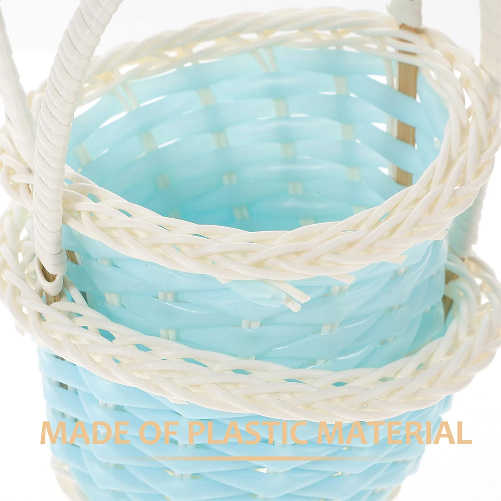 

10pcs Mini Woven Small Plastic For Kids Easter Egg Basket Party Favors Gift Storage Basket Diy Craft Decoration