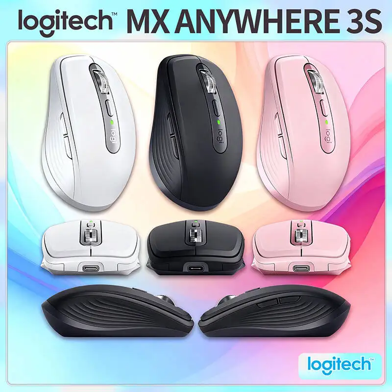 

Компактная мышь Logitech MX Anywhere 3S, эргономичный дизайн, перезаряжаемая, с быстрым прокруткой для портативных ПК Mac