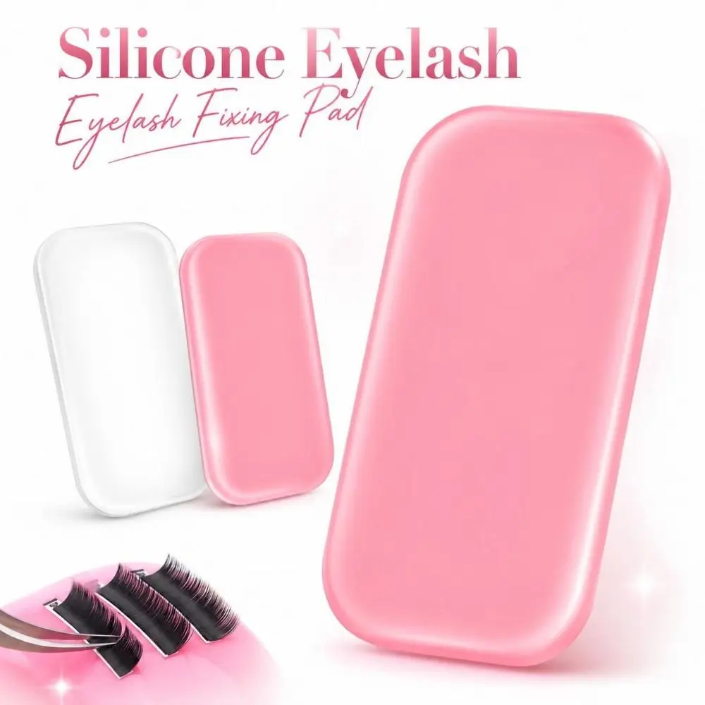 Reusable Eyelash Silicone Pad Antistatic Silicone Lash Forehead Pad Transparent Rectangular Eyelash Holder Pad Eyelash Fixing