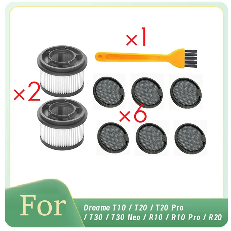 A97G Front Filter And Rear Filter Cotton Kit For Dreame T10 / T20 / T20 Pro / T30 / T30 Neo / R10 / R10 Pro / R20 Vacuum