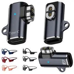 Bone Conduction Headphone Charging Adapter LED Indicator 90 Degree Bending Magnetic Charger for Shokz AS800/S803/S810/AS700