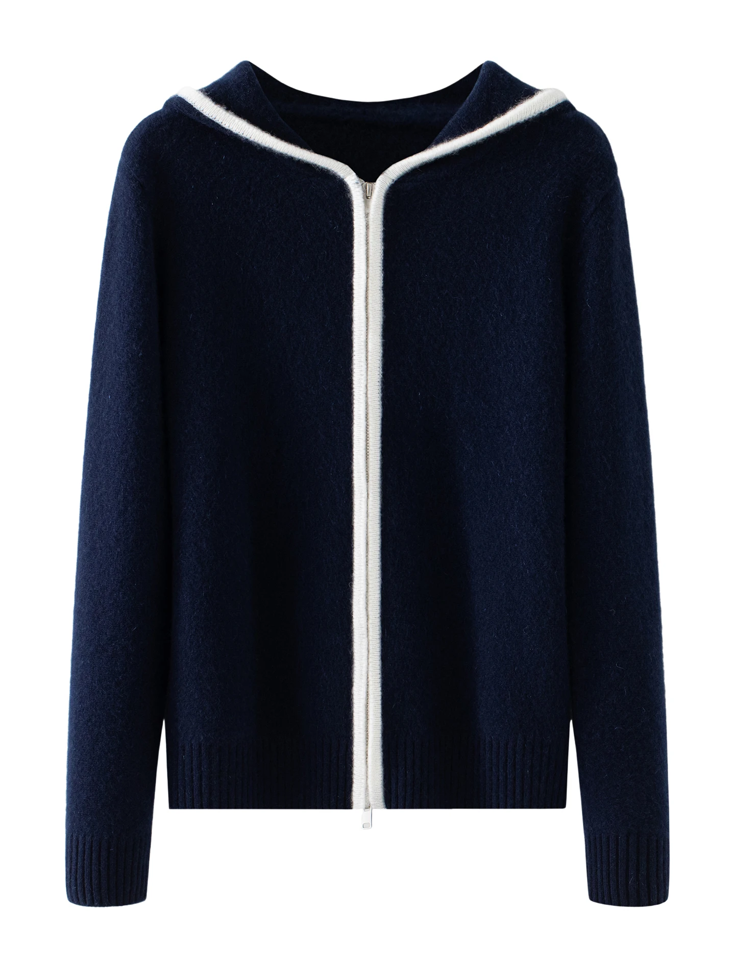 High Quality 100% Cashmere Women Sweater Autumn Winter Female Knit Caridgan Hooded Coat Long Sleeve Clothing Top New Lady Hoodie