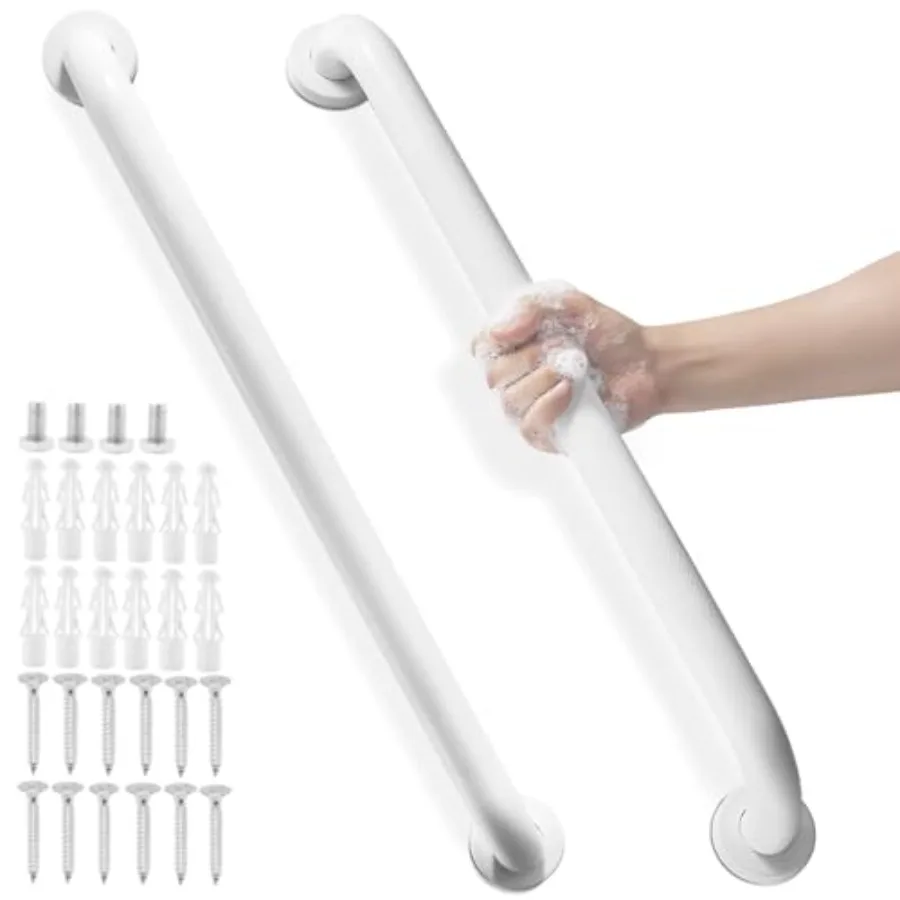 

Grab Bars for Shower 4 Anti Slip Bathroom Safety Grab Bar 1.5" Diameter Stainless Steel Shower Handrails for Handicap Injury Pr