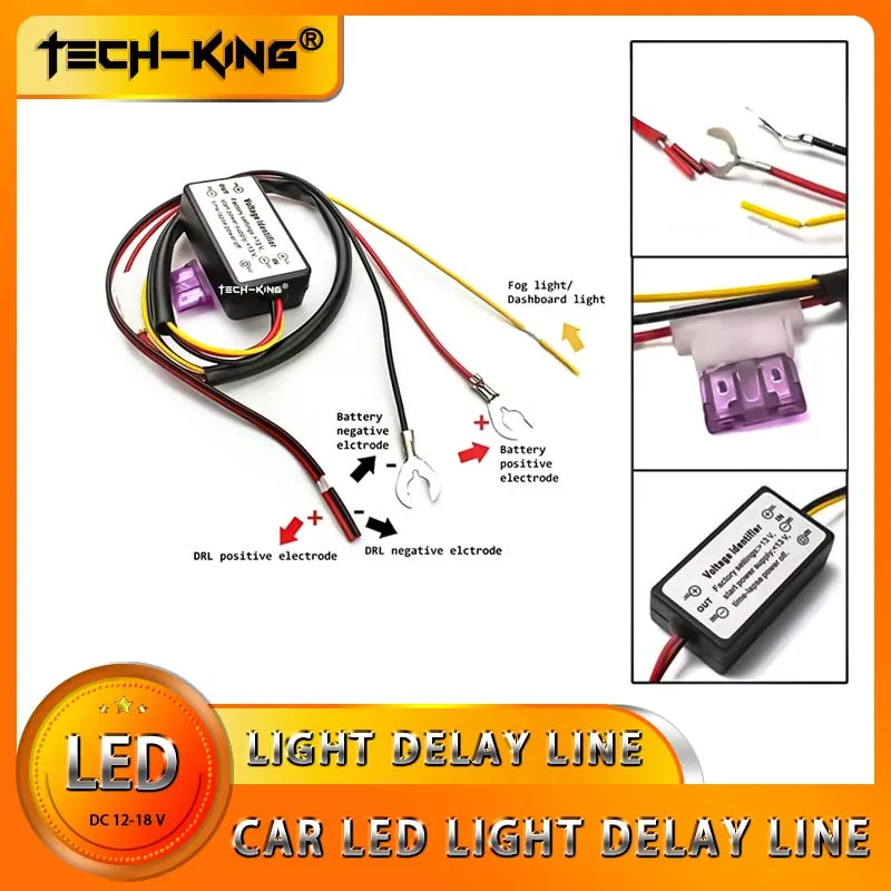 A vehicle lamp delay controller automatically adjusts the LED lamp brightness through the control panel Delay off
