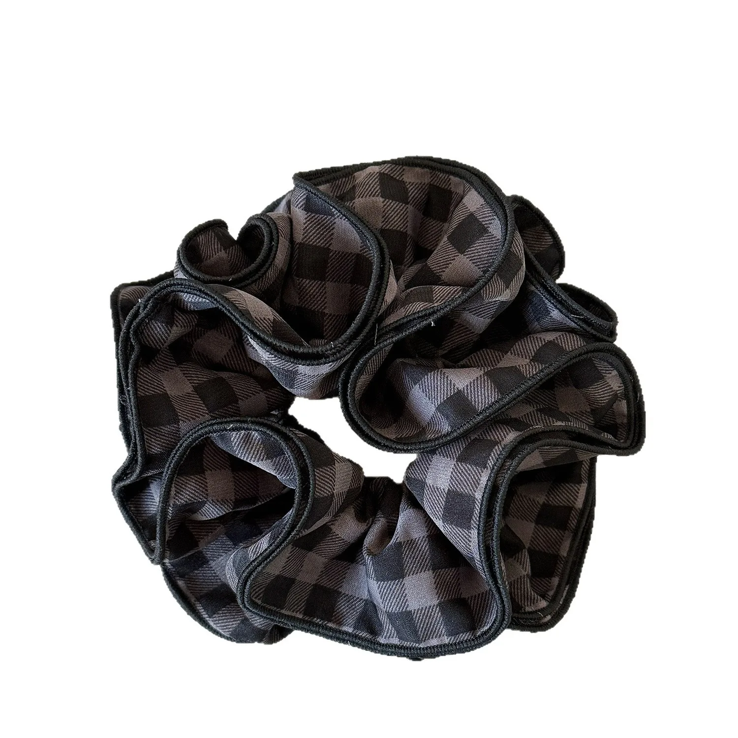 Layer Plaid Scrunchies High Elastic Hair Ties for Women Low Ponytail Bun Holder Light Luxury Premium Daily