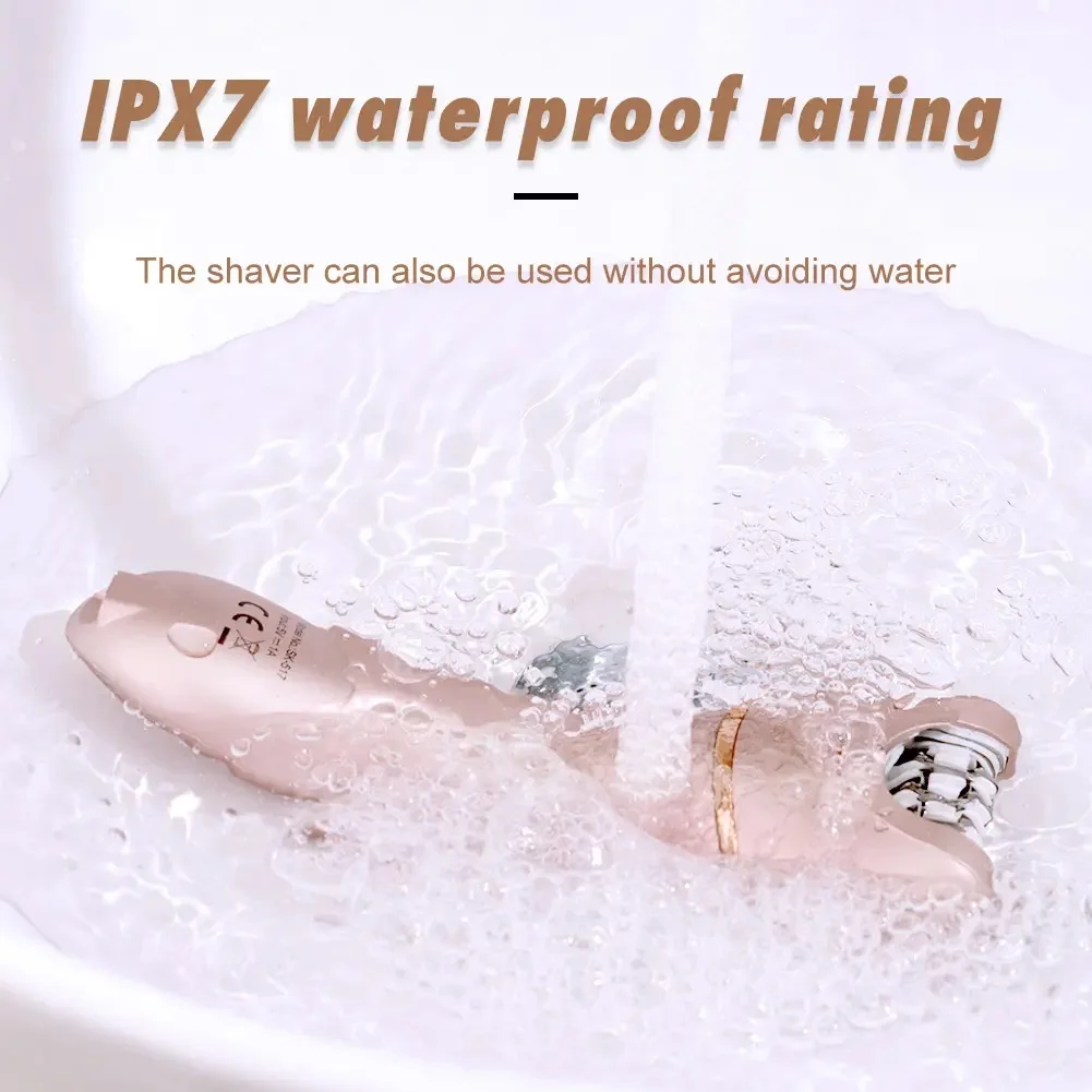 2 in 1 Women's Electric Hair Remover Lady Shaver Waterproof Washable Epilator USB Rechargeable for Face Body Legs Underarms