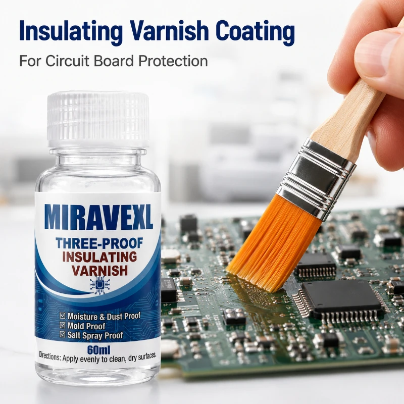 Waterproof Conformal Coating with Brush, Quick-Dry Insulating Lacquer, Anti-Corrosion & Anti-Salt Protection for PCB Circuits