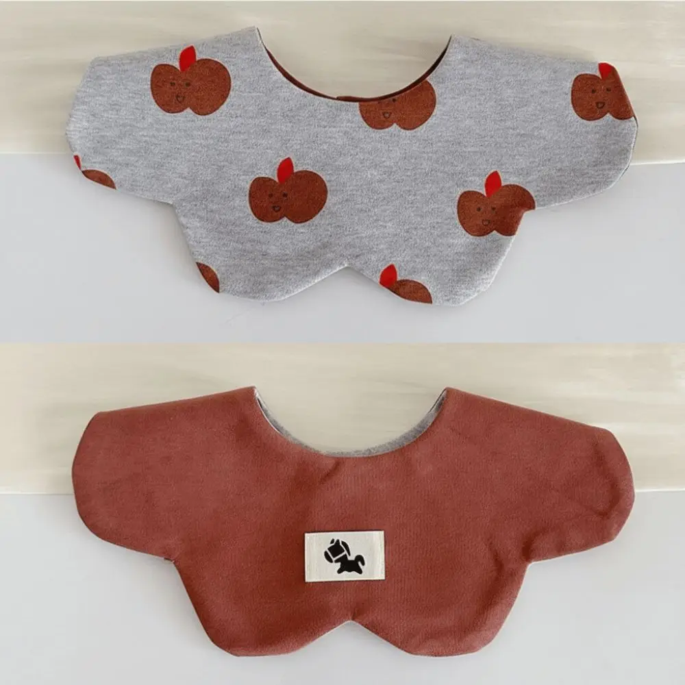 Easy To Wear Cartoon Baby Feeding Bib Two-sided Usable Cotton Baby Drool Bib Skin-friendly Washable Teething Bib Newborn Care