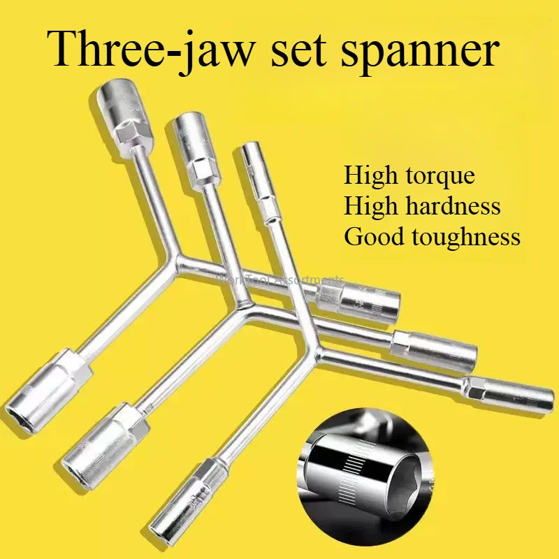 Universal Three Jaw Y Socket Wrench Extended Multifunctional Hex Triangle Socket For Motorcycle Tire Hand Tool